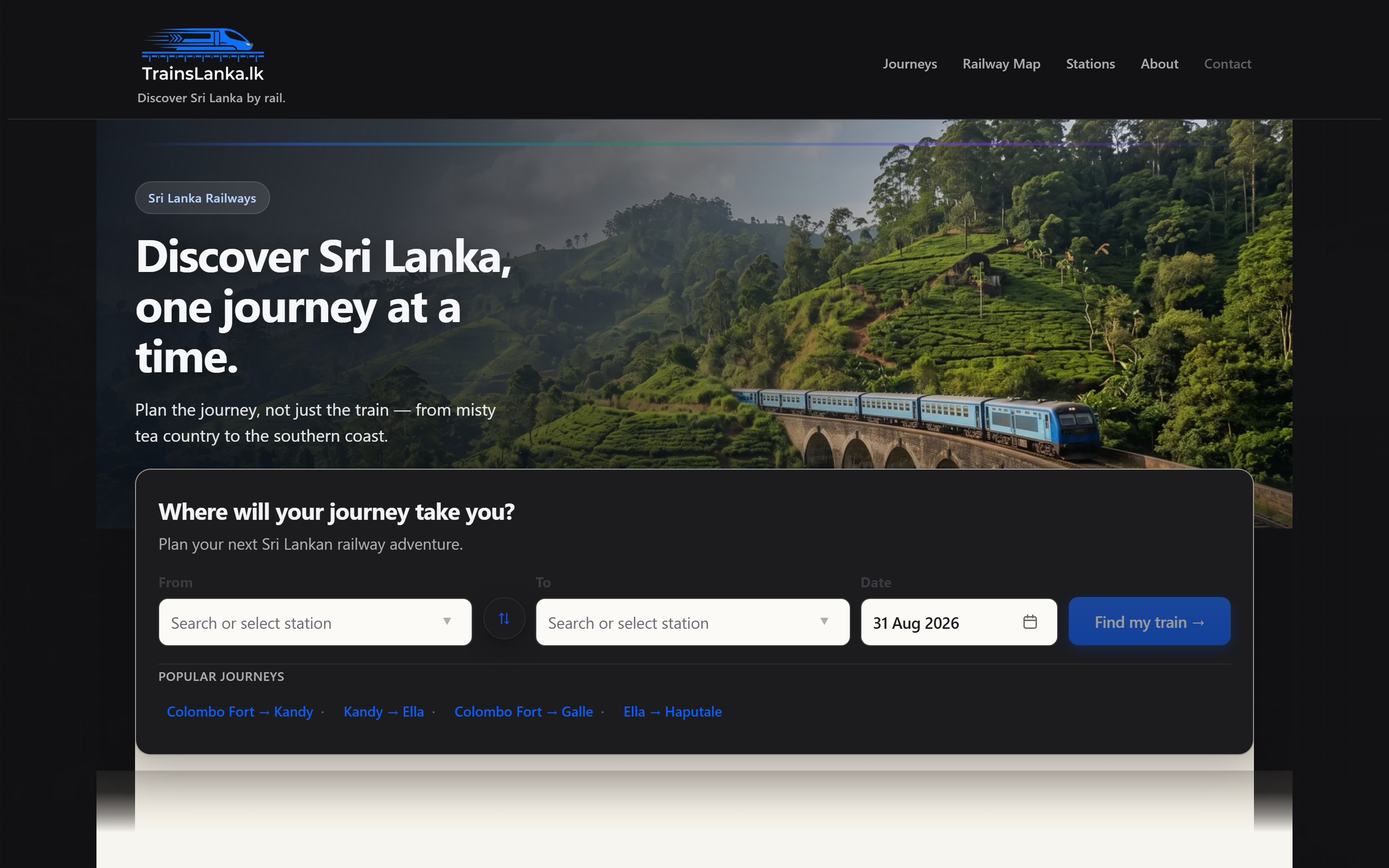 TrainsLanka.lk screenshot